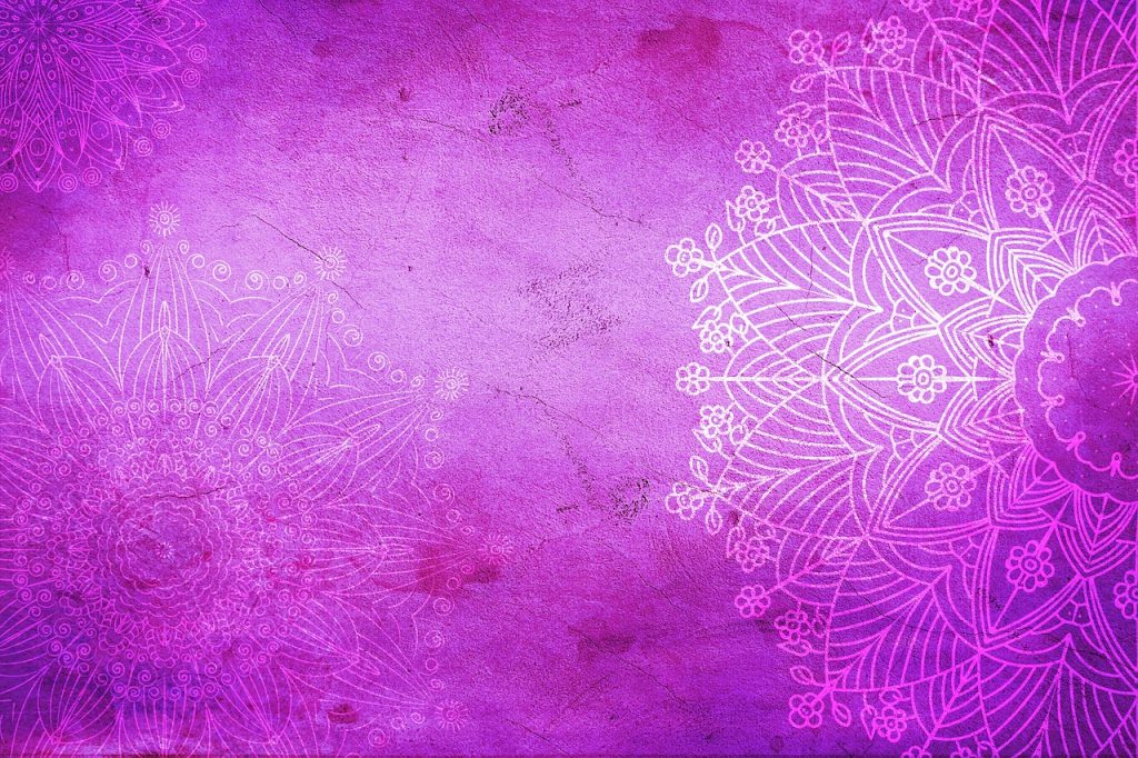 mandala violet méditatif